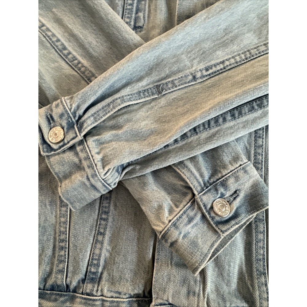 PacSun Jean Jacket M, Embroidered Japan Tiger Dragon Y2K Gorpcore Thrashed Punk - Picture 16 of 16